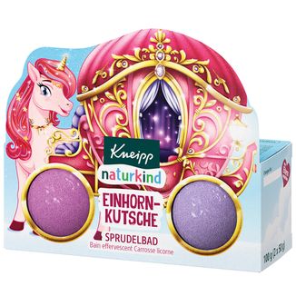 Kneipp Naturkind Karoca Jednorożca, musujące kule do kąpieli, truskawki, 2 sztuki Kneipp Naturkind Karoca Jednorożca, musujące kule do kąpieli, truskawki, 2 sztuki - zdjęcie produktu