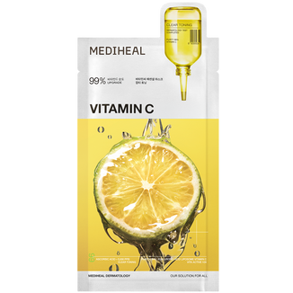 Mediheal Vitamin C Essential Mask, rozjaśniająco-nawilżająca maska do twarzy w płachcie z witaminą C, 24 ml Mediheal Vitamin C Essential Mask, rozjaśniająco-nawilżająca maska do twarzy w płachcie z witaminą C, 24 ml - zdjęcie produktu