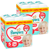 Zestaw Pampers Premium Care Pants 5 (11-17 kg), pieluchomajtki, 2 x 80 sztuk - miniaturka zdjęcia produktu