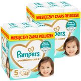 Zestaw Pampers Premium Care 5 (11-16 kg), pieluchy, 2 x 132 sztuki - miniaturka zdjęcia produktu