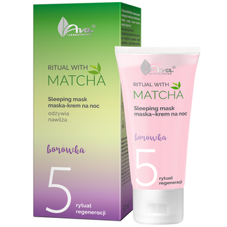 Ava Ritual With Matcha, maska-krem na noc, borówka, 50 ml - zdjęcie produktu