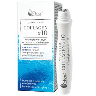 Ava Aqua Boost Collagen x10, mikroigłowe serum na zmarszczki mimiczne, 15 ml Ava Aqua Boost Collagen x10, mikroigłowe serum na zmarszczki mimiczne, 15 ml - zdjęcie produktu