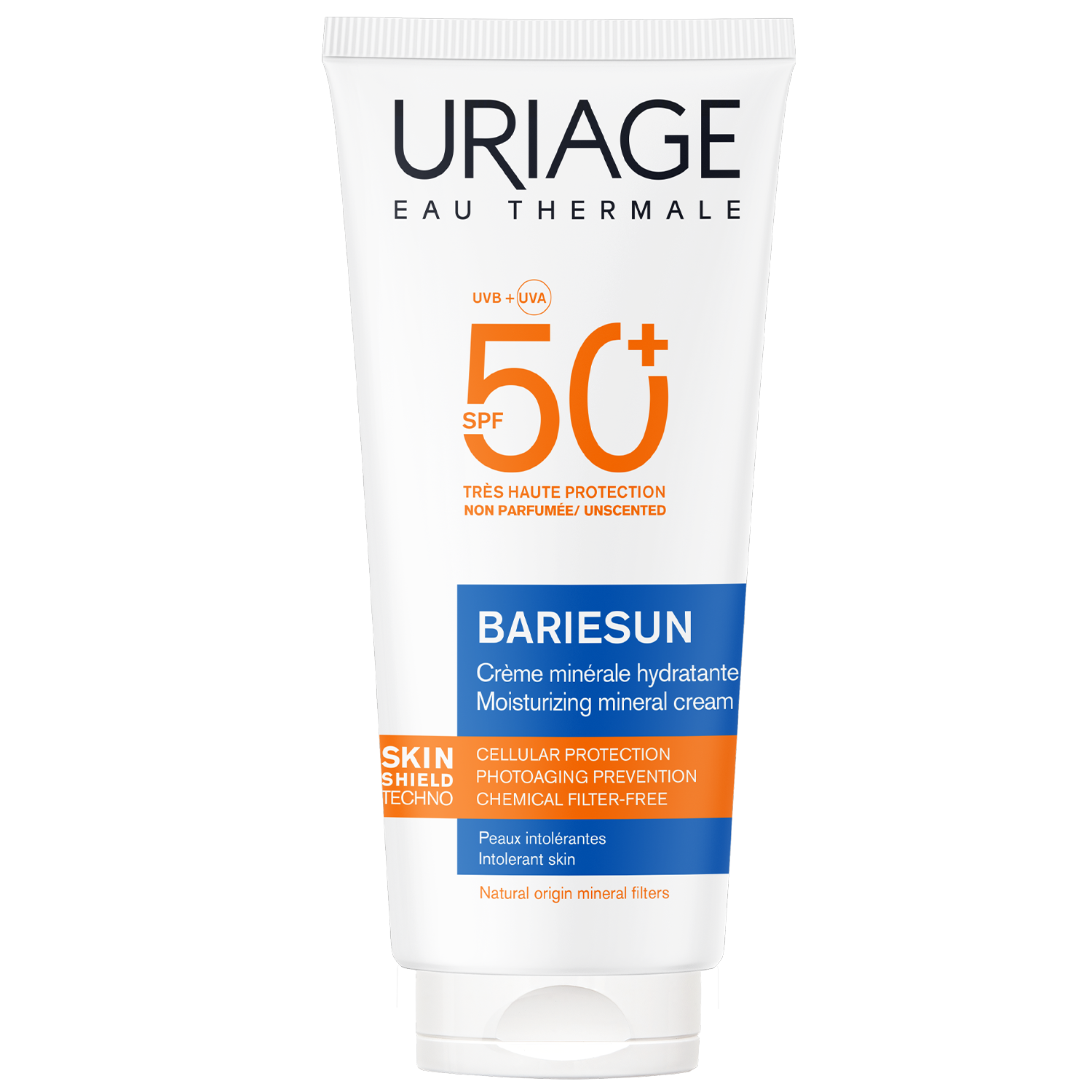 Uriage Uriage Bariesun, krem mineralny do twarzy i ciała, skóra nadwrażliwa, z nietolerancjami, SPF 50+, 100 ml