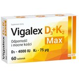 Vigalex D3 + K2 Max, witamina D 4000 IU + witamina K 75 µg, 60 tabletek - miniaturka zdjęcia produktu