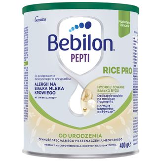 Bebilon Pepti Rice Pro Żywność specjanlego przeznaczenia medycznego, od urodzenia, 400 g - zdjęcie produktu