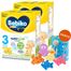 Zestaw Bebiko Junior 3 Nutriflor Expert, odżywcza formuła na bazie mleka, powyżej 1 roku, smak waniliowy, 2 x 550 g + zestaw zabawek do kąpieli, 5 sztuk gratis - miniaturka  zdjęcia produktu
