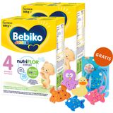 Zestaw Bebiko Junior 4 Nutriflor Expert, odżywcza formuła na bazie mleka, powyżej 2 roku, 2 x 550 g + zestaw zabawek do kąpieli, 5 sztuk gratis - miniaturka zdjęcia produktu