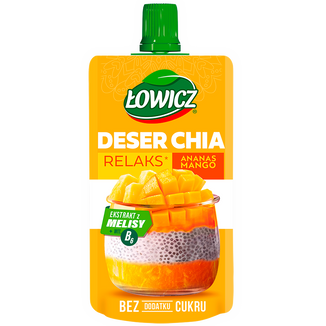 Łowicz Deser chia, ananas, mango, 120 g Łowicz Deser chia, ananas, mango, 120 g - zdjęcie produktu