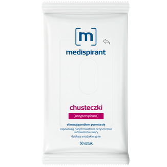 Medispirant, chusteczki nawilżane, antyperspirant, 50 sztuk - zdjęcie produktu