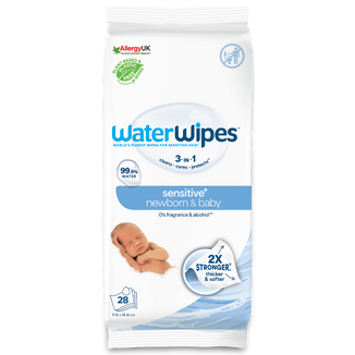 WaterWipes Sensitive+ Noworodek i Niemowlę, chusteczki nawilżane, wodne, od urodzenia, 28 sztuk WaterWipes Sensitive+ Noworodek i Niemowlę, chusteczki nawilżane, wodne, od urodzenia, 28 sztuk - zdjęcie produktu