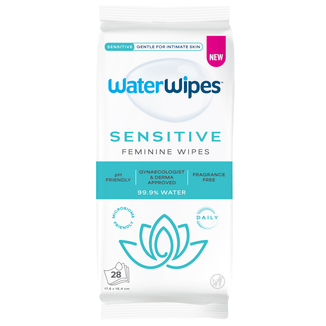 WaterWipes Feminine Care Sensitive, chusteczki nawilżane do higieny intymnej, 28 sztuk WaterWipes Feminine Care Sensitive, chusteczki nawilżane do higieny intymnej, 28 sztuk - zdjęcie produktu