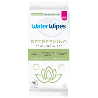 WaterWipes Feminine Care Refreshing, chusteczki nawilżane do higieny intymnej, 28 sztuk WaterWipes Feminine Care Refreshing, chusteczki nawilżane do higieny intymnej, 28 sztuk - zdjęcie produktu