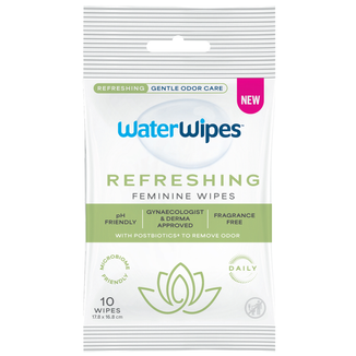 WaterWipes Feminine Care Refreshing, chusteczki nawilżane do higieny intymnej, 10 sztuk WaterWipes Feminine Care Refreshing, chusteczki nawilżane do higieny intymnej, 10 sztuk - zdjęcie produktu