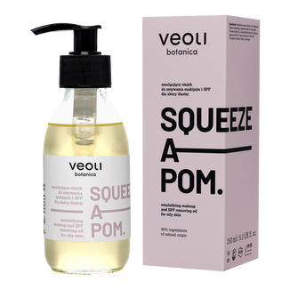 Veoli Botanica Squeeze A Pom, olejek emulgujący do zmywania makijażu i SPF do skóry tłustej, 150 ml Veoli Botanica Squeeze A Pom, olejek emulgujący do zmywania makijażu i SPF do skóry tłustej, 150 ml - zdjęcie produktu