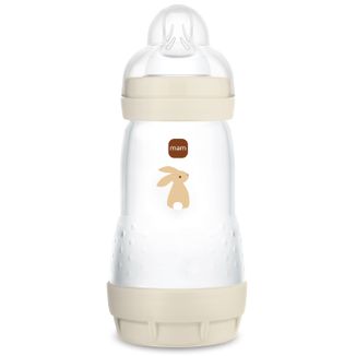 MAM Perfect Start, butelka antykolkowa ze smoczkiem SkinSoft™, niemowlęca, od 2 miesiąca, beżowa, 260 ml - zdjęcie produktu