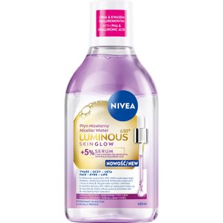 Nivea Luminous Skin Glow, płyn micelarny z 5% serum, 400 ml - zdjęcie produktu