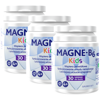 Zestaw Magne B6 Kids, od 4 lat, smak arbuzowy, 3 x 30 tabletek do żucia - zdjęcie produktu