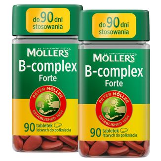 Zestaw Moller's B-Complex Forte, 2 x 90 tabletek Zestaw Moller's B-Complex Forte, 2 x 90 tabletek - zdjęcie produktu