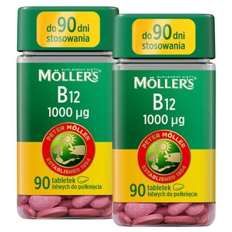 Zestaw Moller's B12 1000 µg, 2 x 90 tabletek - zdjęcie produktu
