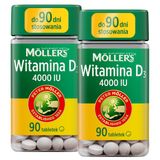 Zestaw Moller's Witamina D3 4000 IU, 2 x 90 tabletek - miniaturka zdjęcia produktu