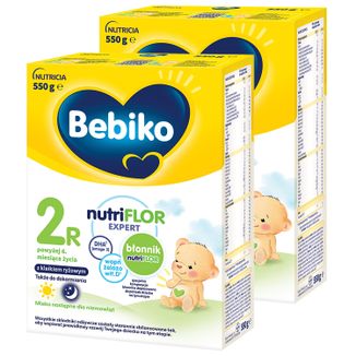 Zestaw Bebiko 2R Nutriflor Expert, mleko następne z kleikiem ryżowym, powyżej 6 miesiąca, 2 x 550 g - zdjęcie produktu