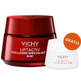 Vichy Liftactiv Collagen Specialist, przeciwzmarszczkowy krem z witaminą Cg i peptydami na noc, 50 ml + krem na dzień, 15 ml gratis - miniaturka zdjęcia produktu