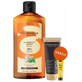 L'Erboristica, żel pod prysznic, paczula & neroli, odżywczy, 400 ml + żel pod prysznic 2w1, 100 ml i żel do oczyszczania twarzy, 20 ml gratis - zdjęcie produktu