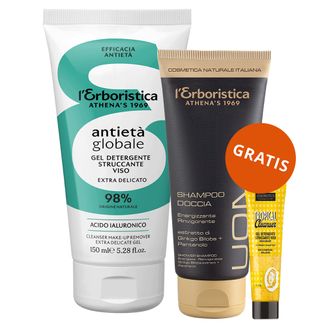 L'Erboristica Antieta Globale, delikatny żel do oczyszczania, 150 ml + żel pod prysznic 2w1, 100 ml i żel do oczyszczania twarzy, 20 ml gratis - zdjęcie produktu