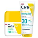 Zestaw CeraVe, niewidoczny matujący fluid przeciwsłoneczny, skóra normalna i tłusta, SPF 50+, 50 ml + balsam przeciwsłoneczny, SPF 30, 75 ml - miniaturka zdjęcia produktu