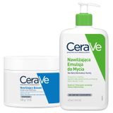 Zestaw CeraVe, emulsja nawilżająca do mycia, skóra normalna i sucha, 473 ml + balsam nawilżający do twarzy i ciała z ceramidami, skóra sucha, 340 g - miniaturka zdjęcia produktu