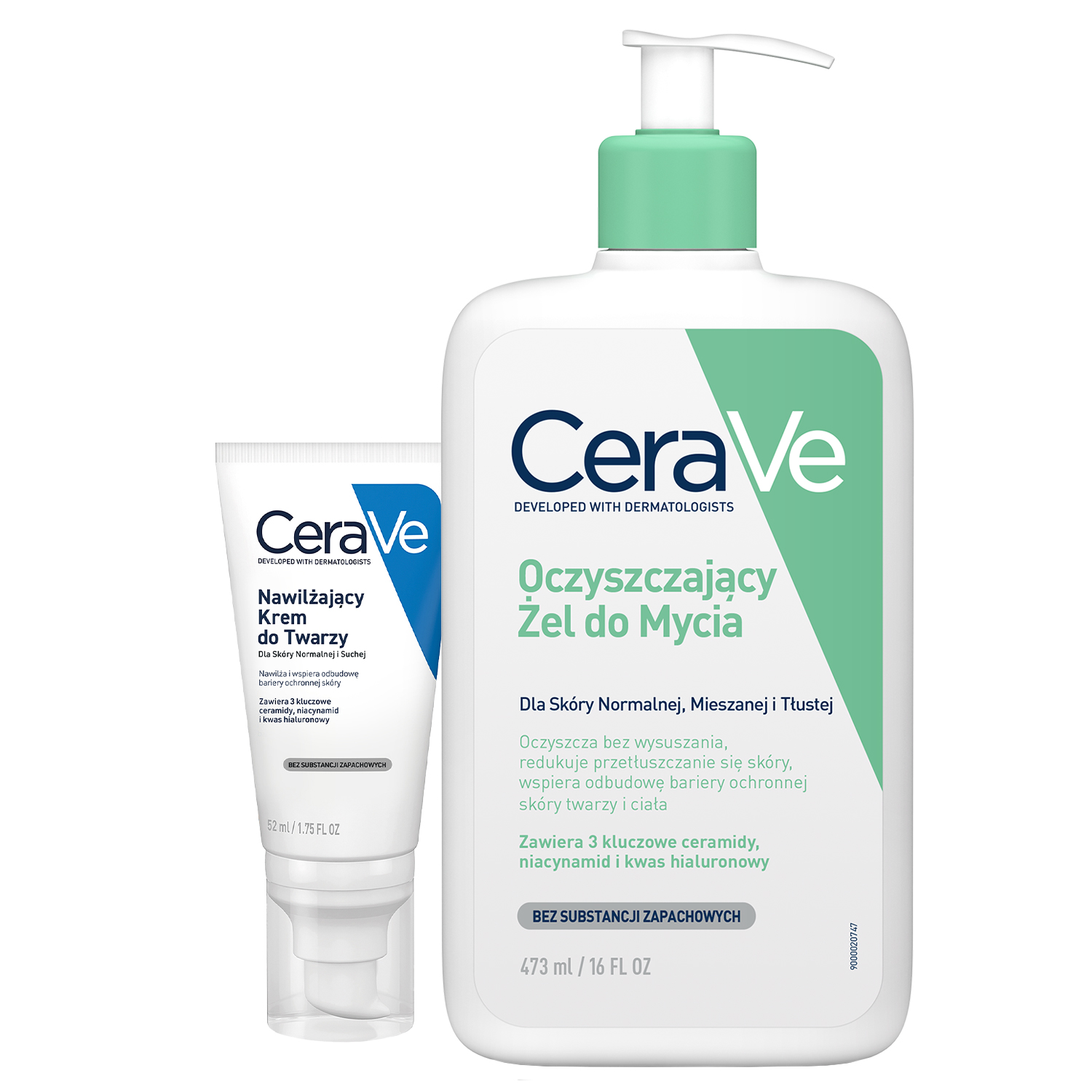 Cerave Set CeraVe, reinigend Waschgel mit Ceramiden, Haut normal und fettig, 473 ml + feuchtigkeitsspendend Creme mit Ceramiden für das Gesicht, Haut normal und trocken, 52 ml — Inhaltsstoffe und Bewertung
