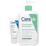 Zestaw CeraVe, oczyszczający żel do mycia z ceramidami, skóra normalna i tłusta, 473 ml + nawilżający krem do twarzy z ceramidami, skóra normalna i sucha, SPF 50, 52 ml - miniaturka zdjęcia produktu