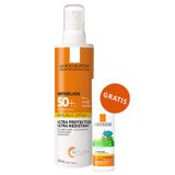 La Roche-Posay Anthelios, niewidoczny spray ochronny, SPF 50+, 200 ml + mleczko ochronne do twarzy i ciała od 6 miesiąca, SPF 50+, 50 ml gratis - miniaturka zdjęcia produktu