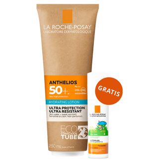La Roche-Posay Anthelios, nawilżające mleczko ochronne, SPF 50+, 250 ml + mleczko ochronne do twarzy i ciała od 6 miesiąca, SPF 50+, 50 ml gratis - zdjęcie produktu