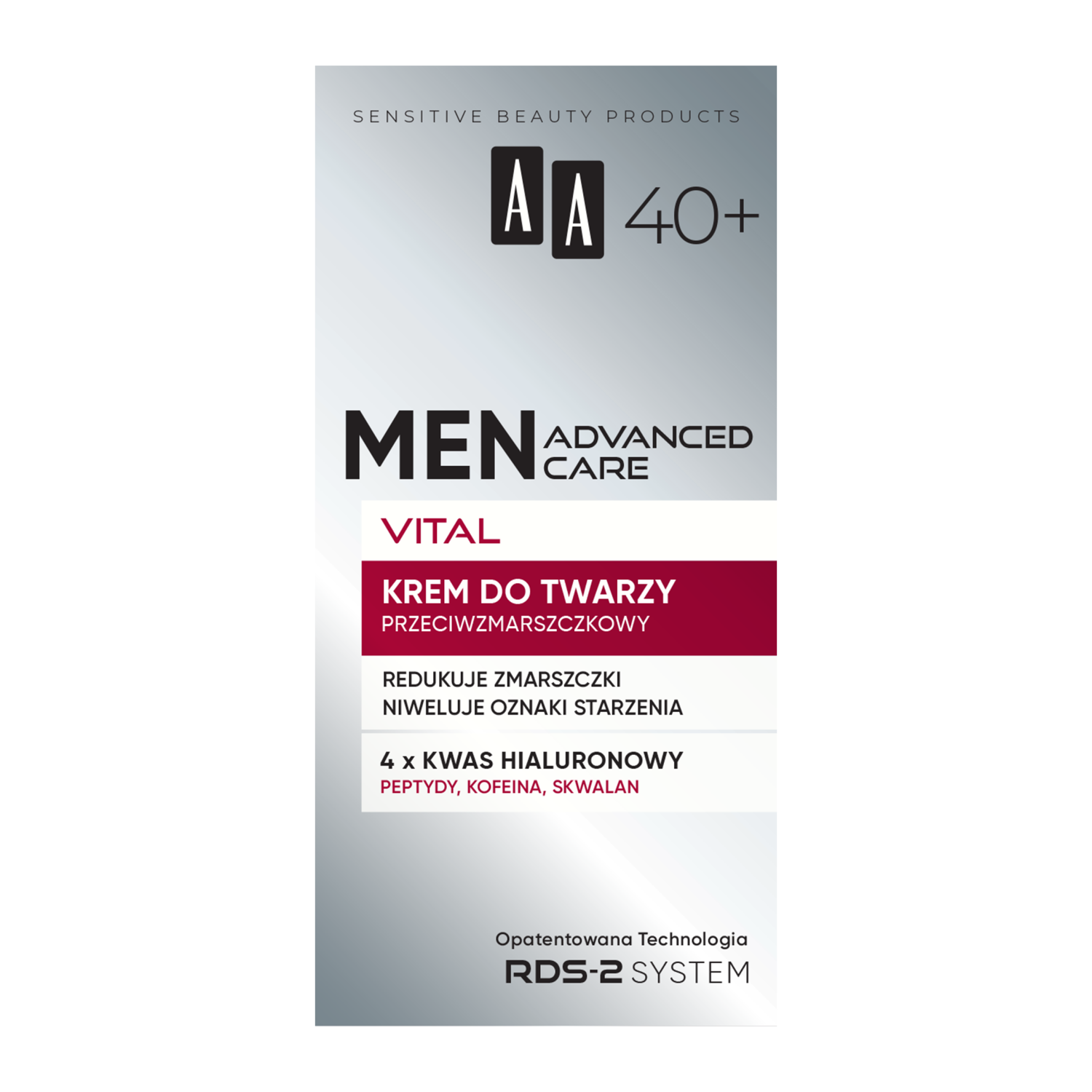 AA AA Men Advanced Care Vital 40+, Gesichtscreme gegen Falten, 50 ml — Inhaltsstoffe und Bewertung