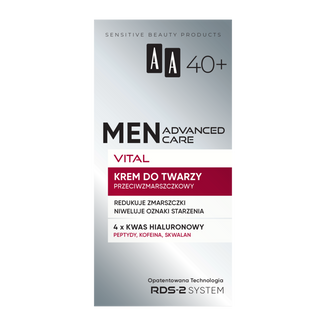 AA Men Advanced Care Vital 40+, krem do twarzy przeciw zmarszczkom, 50 ml - zdjęcie produktu