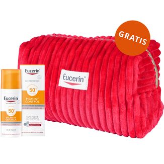 Eucerin Sun Protection Pigment Control, fluid ochronny przeciw przebarwieniom, SPF 50+, 50 ml + kosmetyczka gratis - zdjęcie produktu