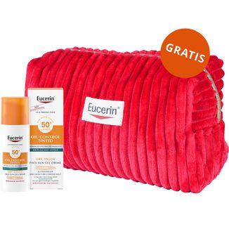 Eucerin Sun Protection Oil Control, żel-krem ochronny koloryzujący, light, SPF 50+, 50 ml + kosmetyczka gratis - zdjęcie produktu