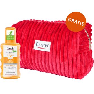 Eucerin Sun Protection Oil Control, transparentny spray ochronny, ultralekki, SPF 50+, 200 ml + kosmetyczka gratis Eucerin Sun Protection Oil Control, transparentny spray ochronny, ultralekki, SPF 50+, 200 ml + kosmetyczka gratis - zdjęcie produktu