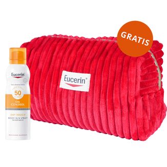 Eucerin Oil Control Dry Touch, transparentny spray ochronny do ciała, SPF 50, 200 ml + kosmetyczka gratis - zdjęcie produktu