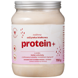 Manufaktura Rodziny Sadowskich Protein+, roślinna odżywka białkowa, smak białej czekolady z liofilizowaną truskawką, 700 g - miniaturka zdjęcia produktu