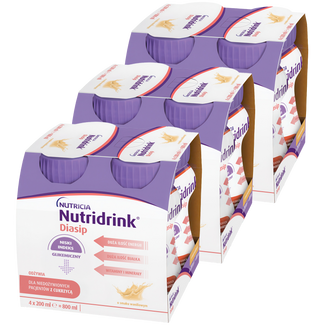 Zestaw Nutridrink Diasip, preparat odżywczy dla diabetyków, smak waniliowy, 12 x 200 ml - zdjęcie produktu