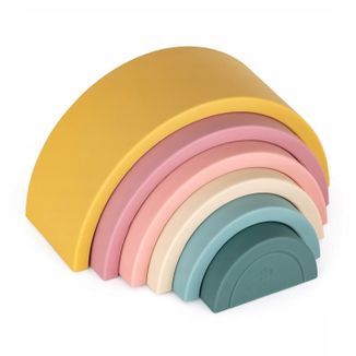 Petite&Mars, silikonowa układanka Rainbow, Intense Ochre, od 12 miesiąca Petite&Mars, silikonowa układanka Rainbow, Intense Ochre, od 12 miesiąca - zdjęcie produktu