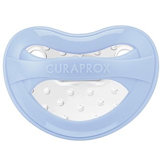 Curaprox baby, smoczek uspokajający, od urodzenia, rozmiar 0, niebieski, 1 sztuka - zdjęcie produktu