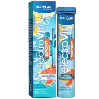 Activlab Pharma ElectroVit Sport, smak cytrynowo-grejpfrutowy, 20 tabletek musujących - zdjęcie produktu