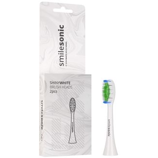 Smilesonic ShinyWhite, końcówki wymienne do szczoteczki sonicznej, białe, 2 sztuki - zdjęcie produktu