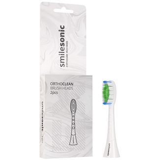 Smilesonic OrthoClean, końcówki wymienne do szczoteczki sonicznej, białe, 2 sztuki Smilesonic OrthoClean, końcówki wymienne do szczoteczki sonicznej, białe, 2 sztuki - zdjęcie produktu