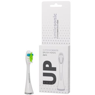 Smilesonic SupremeWhite, końcówki wymienne do szczoteczki sonicznej, białe, 2 sztuki - zdjęcie produktu