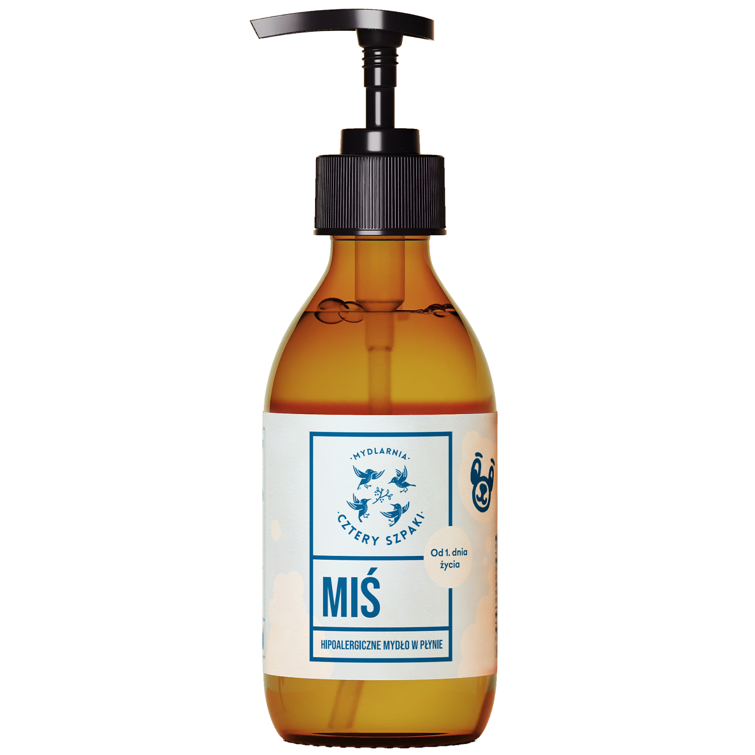 Mydlarnia Cztery Szpaki Cztery Szpaki, hipoalergiczne naturalne mydło w płynie, miś, od 1 dnia życia, 300 ml
