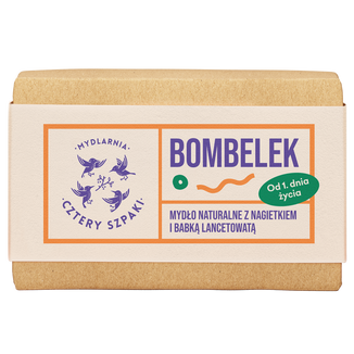 Cztery Szpaki, naturalne mydło w kostce z nagietkiem, bombelek, od 1 dnia życia, 110 g Cztery Szpaki, naturalne mydło w kostce z nagietkiem, bombelek, od 1 dnia życia, 110 g - zdjęcie produktu